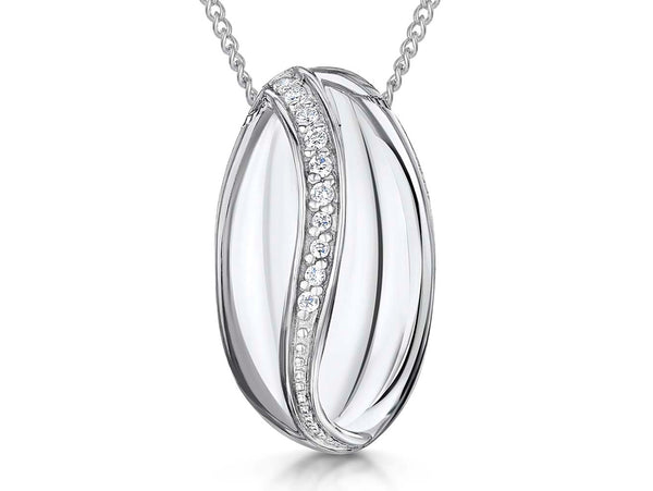 Sterling Silver & Cubic Zirconia 'Coffee Bean' Pendant