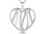 Load image into Gallery viewer, Sterling Silver Small Open Striped  Heart Pendant - JOOLS By Jenny Brown
