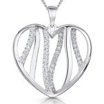 Load image into Gallery viewer, Sterling Silver Small Open Striped  Heart Pendant - JOOLS By Jenny Brown
