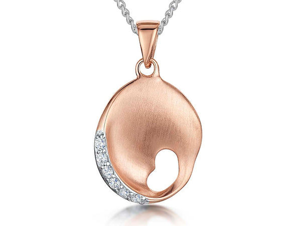 Sterling Silver Rose Gold Nugget Pendant - JOOLS By Jenny Brown