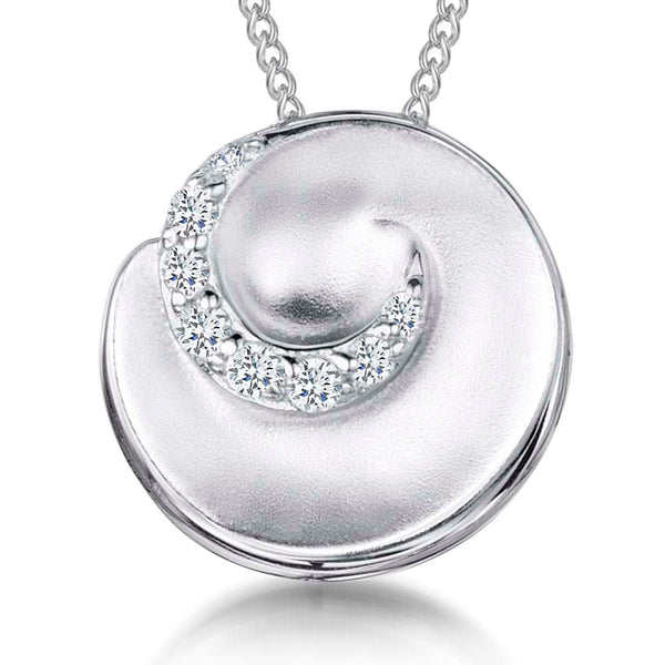 Sterling Silver Satin Finished Swirl Pendant