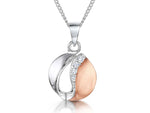 Load image into Gallery viewer, Sterling Silver Satin Rose Gold And Cubic Zirconia  Pendant - JOOLS By Jenny Brown
