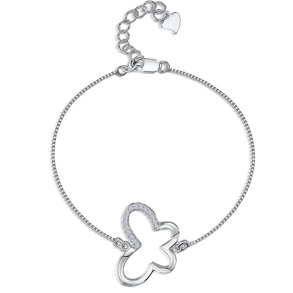 Sterling Silver Chain Butterfly Bracelet-JOOLS by Jenny Brown