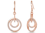 Load image into Gallery viewer, Rose Double Circle Drop Earrings
