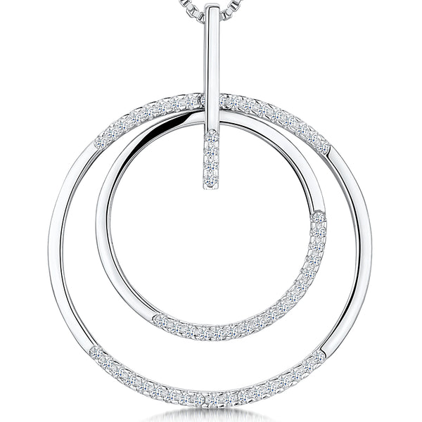 Sterling Silver Double Circle Pendant-JOOLS by Jenny Brown