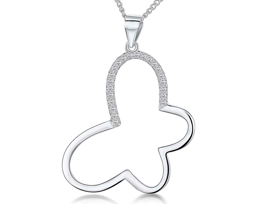 Sterling Silver Open Butterfly Necklace
With Cuic Zirconia-JOOLS by Jenny Brown