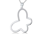 Load image into Gallery viewer, Sterling Silver Open Butterfly Necklace
With Cuic Zirconia-JOOLS by Jenny Brown
