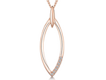 Load image into Gallery viewer, Rose Gold Open Angular Oval Pendant Set With Cubic Zirconia-JOOLS  by Jenny Brown
