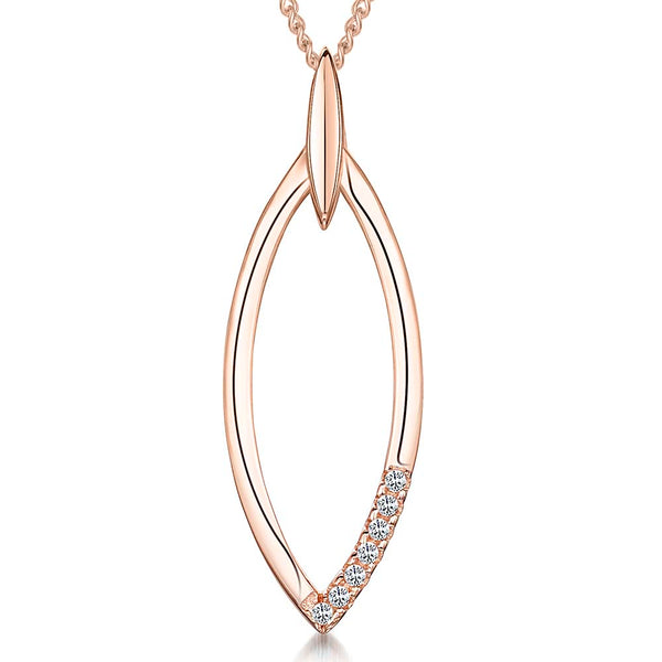 Rose Gold Open Angular Oval Pendant