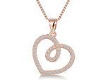 Load image into Gallery viewer, Rose Gold Twisted Heart Pendant With Cubic Zirconia
