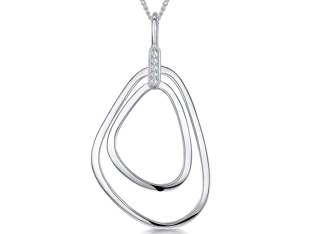 Sterling Silver  Double Geometric  Pendant - JOOLS By Jenny Brown