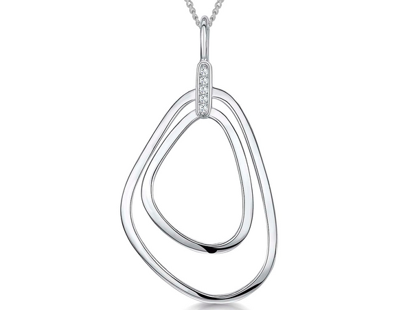 Sterling Silver  Double Geometric  Pendant - JOOLS By Jenny Brown