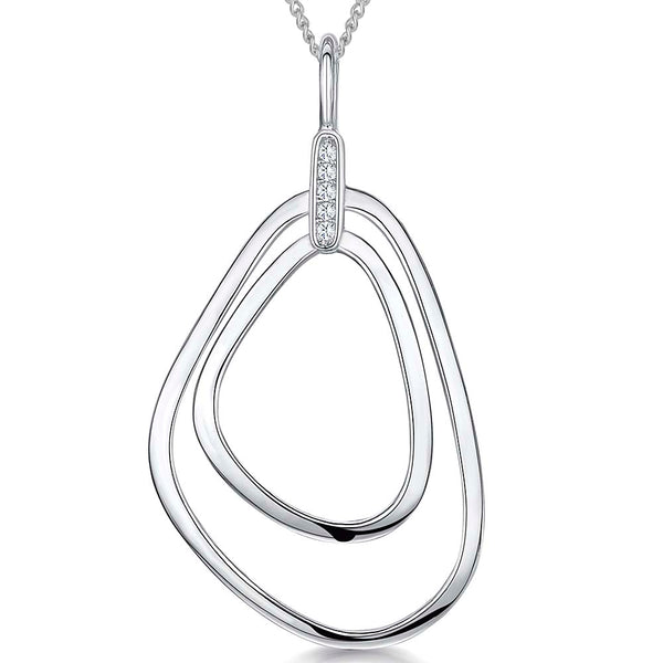 Sterling Silver  Double Geometric  Pendant - JOOLS By Jenny Brown