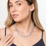 Load image into Gallery viewer, Sterling Silver Necklace Set With Scattered Cubic Zirconia Stones- JOOLS By Jenny Brown
