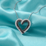 Load image into Gallery viewer, Sterling Silver Black And White  Cubic Zirconia Pendant
