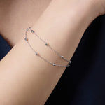 Load image into Gallery viewer, Silver  chain bracelet with small beads -JOOLS by Jenny Brown
