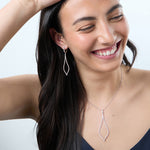 Load image into Gallery viewer, Sterling Silver Diamond Shape Drop Earrings
