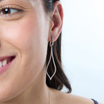 Load image into Gallery viewer, Sterling Silver Diamond Shape Drop Earrings
