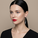 Load image into Gallery viewer, Sterling Silver Double Strand Oval Drop Earrings
