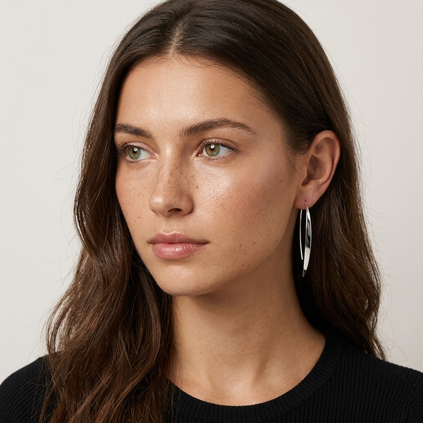 Sterling Silver Sail Pull Through Earrings