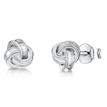 Load image into Gallery viewer, Sterling Silver Small Woven Knot Stud Earrings-JOOLS by Jenny Brown
