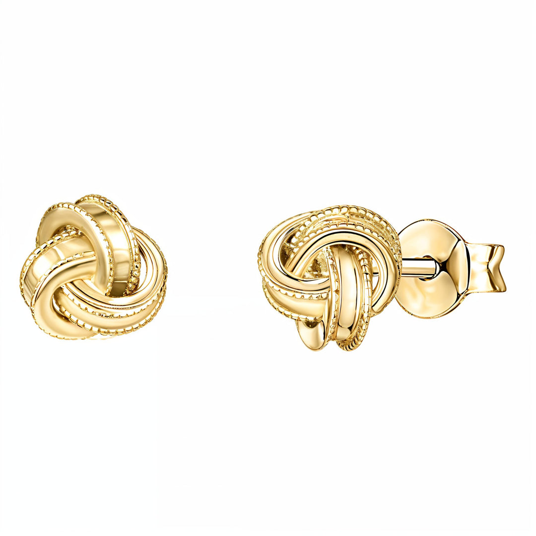 Yellow Gold Vermeil Small Woven Knot Stud Earrings - JOOLS By Jenny Brown