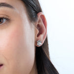 Load image into Gallery viewer, Sterling Silver Flower EarringsQuarter Set  With Cubic Zirconia -JOOLS By Jenny Brown
