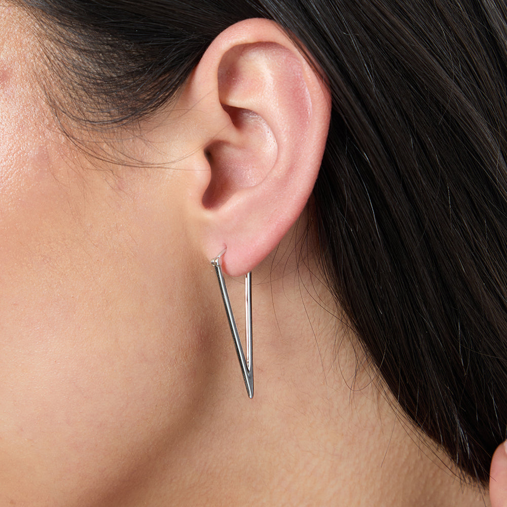Sterling Silver  Triangle Drop Earrings - JOOLS By Jenny Brown