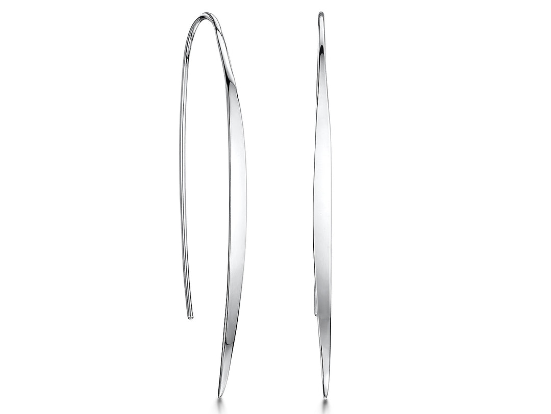 Sterling Silver Polished Pull Through Threader  Earrings