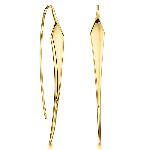 Yellow Gold  Threader Diamond Tip Shape Earrings