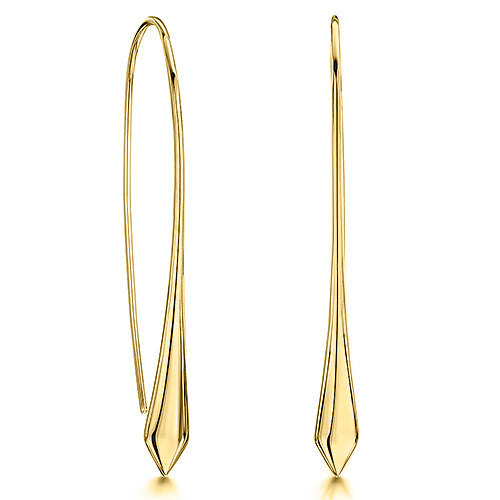 Yellow Gold  Pull Through Earrings