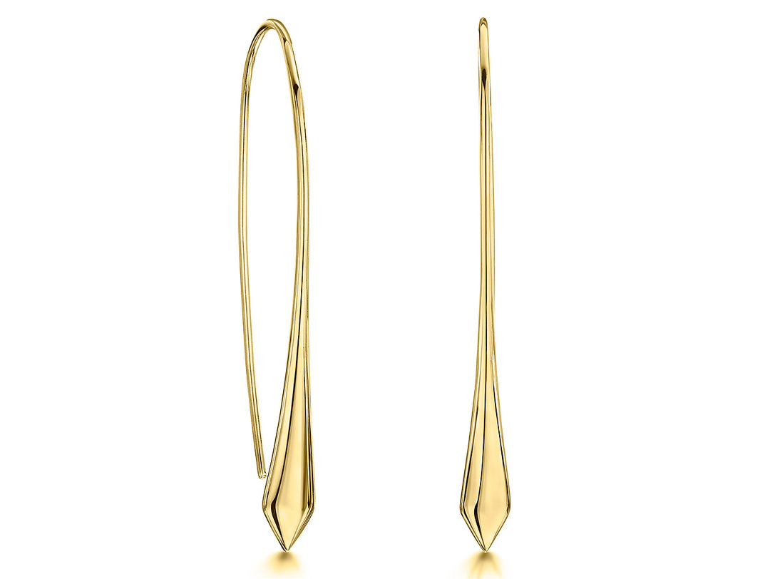 Yellow Gold  Pull Through Earrings
