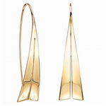Load image into Gallery viewer, Yellow Gold Sail Shape Pull Through Earrings-jOOLS by Jenny Brown
