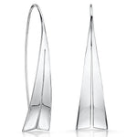 Load image into Gallery viewer, Sterling Silver Sail Shape Pull Through Earrings
