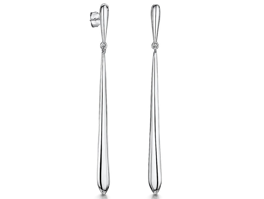 Sterling Silver Large Tear Drop Polished Earrings