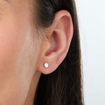 Load image into Gallery viewer, Sterling Silver Plain Round Stud Earrings-JOOLS by Jenny Brown
