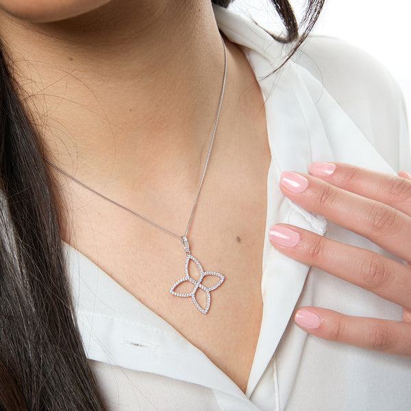 Sterling Silver Pointed Petal Pendant-JOOLS by Jenny Brown