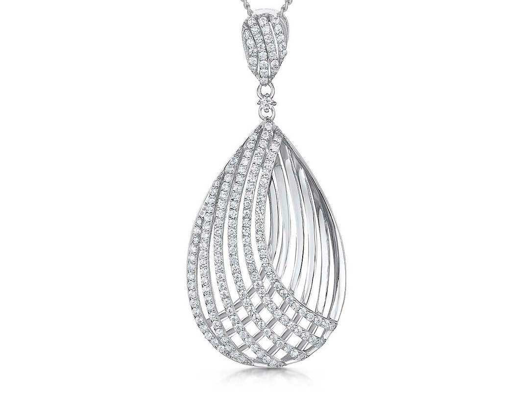 Sterling Silver Stranded Woven Pendant