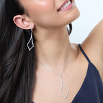 Load image into Gallery viewer, Sterling Silver Long Diamond Shaped Pendant - JOOLS By Jenny Brown
