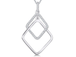 Load image into Gallery viewer, Sterling Silver Offset Double Square Pendant-JOOLS by Jenny Brown

