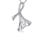 Load image into Gallery viewer, Sterling Silver Twisted Petal Pendant With Cubic Zirconias
