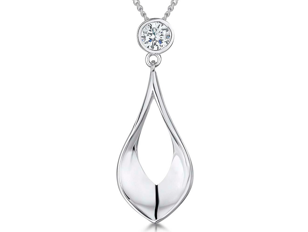 Sterling Silver Nested Pear Shape Pendant-JOOLS by Jenny Brown