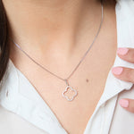 Load image into Gallery viewer, Sterling Silver Cubic Zirconia Clover Pendant
