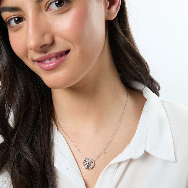 Sterling Silver Tree Of Life Fixed Chain Necklace- JOOLS By Jenny Brown