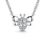 Load image into Gallery viewer, Sterling Silver Bee  Necklace Set With White Cubic Zirconia Stones - JOOLS By Jenny Brown
