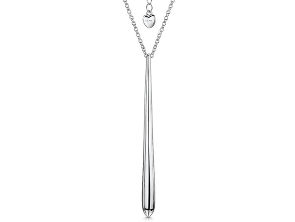 Sterling Silver Large Plain Teardrop Necklaces- JOOLS By Jenny Brown