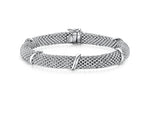 Load image into Gallery viewer, Sterling Silver Chunky Mesh Bracelet With Silver Bars-JOOLS by Jenny Brown
