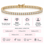 Load image into Gallery viewer, Gold Vermeil 6 Carat Cubic Zirconia Tennis Bracelet
