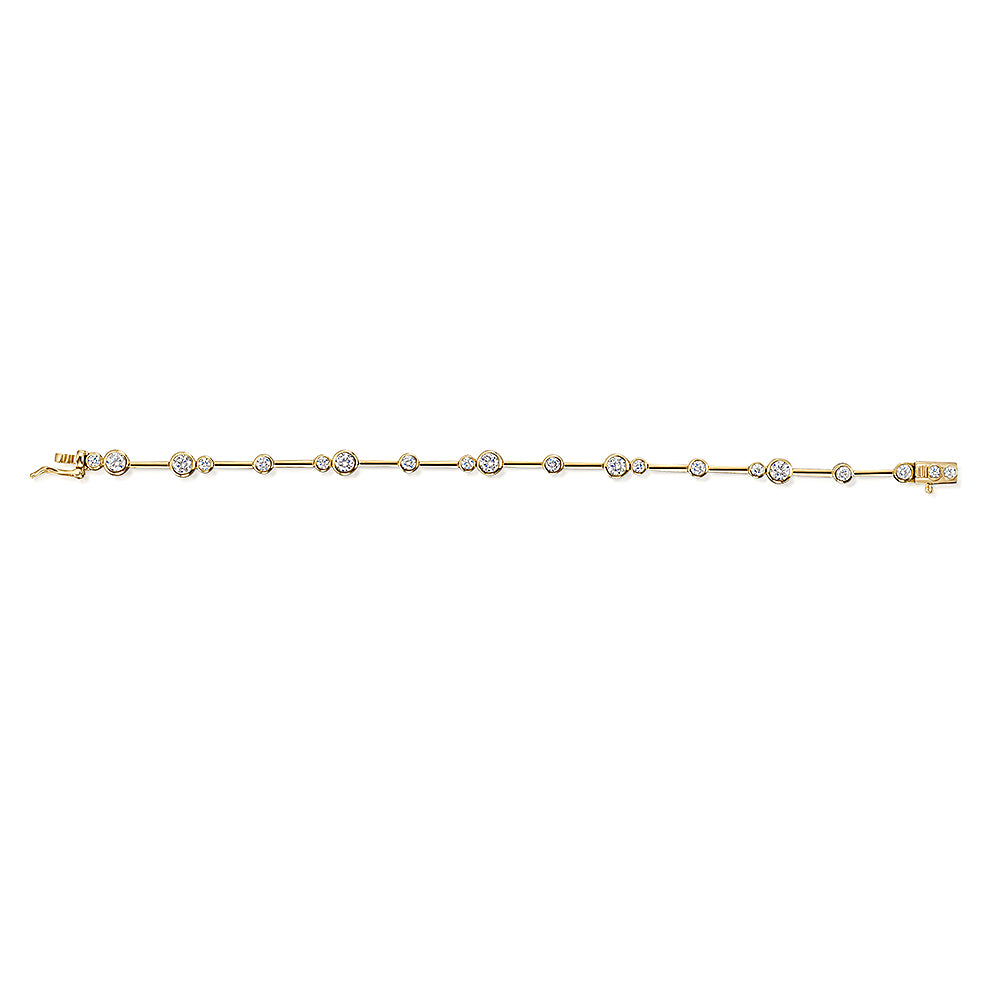 Yellow Gold Scattered Stones Bubble Bracelet-JOOLS by Jenny Brown