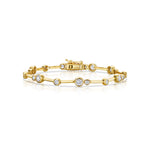 Load image into Gallery viewer, Yellow Gold Scattered Stones Bubble Bracelet-JOOLS by Jenny Brown
